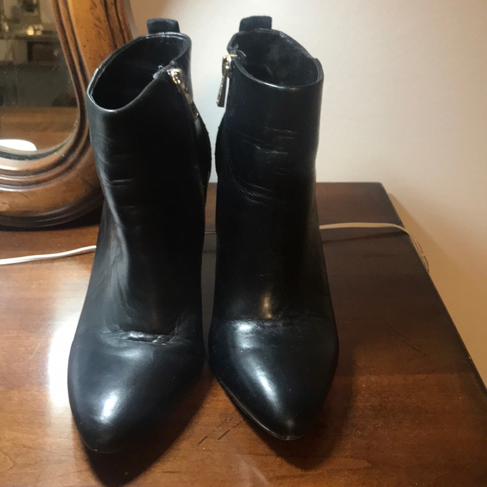Ann Taylor 3 inch heeled booties, Black leather, 7